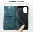 thumbnail image 3 of KONEE Case Compatible with Samsung Galaxy A52 5G/ A52 4G/ A52s 5G PU Leather Wallet with Card Slots Retro Luxury Shockproof Protective Case Cover for Samsung Galaxy A52 5G/ A52 4G/ A52s - Blue, 3 of 8