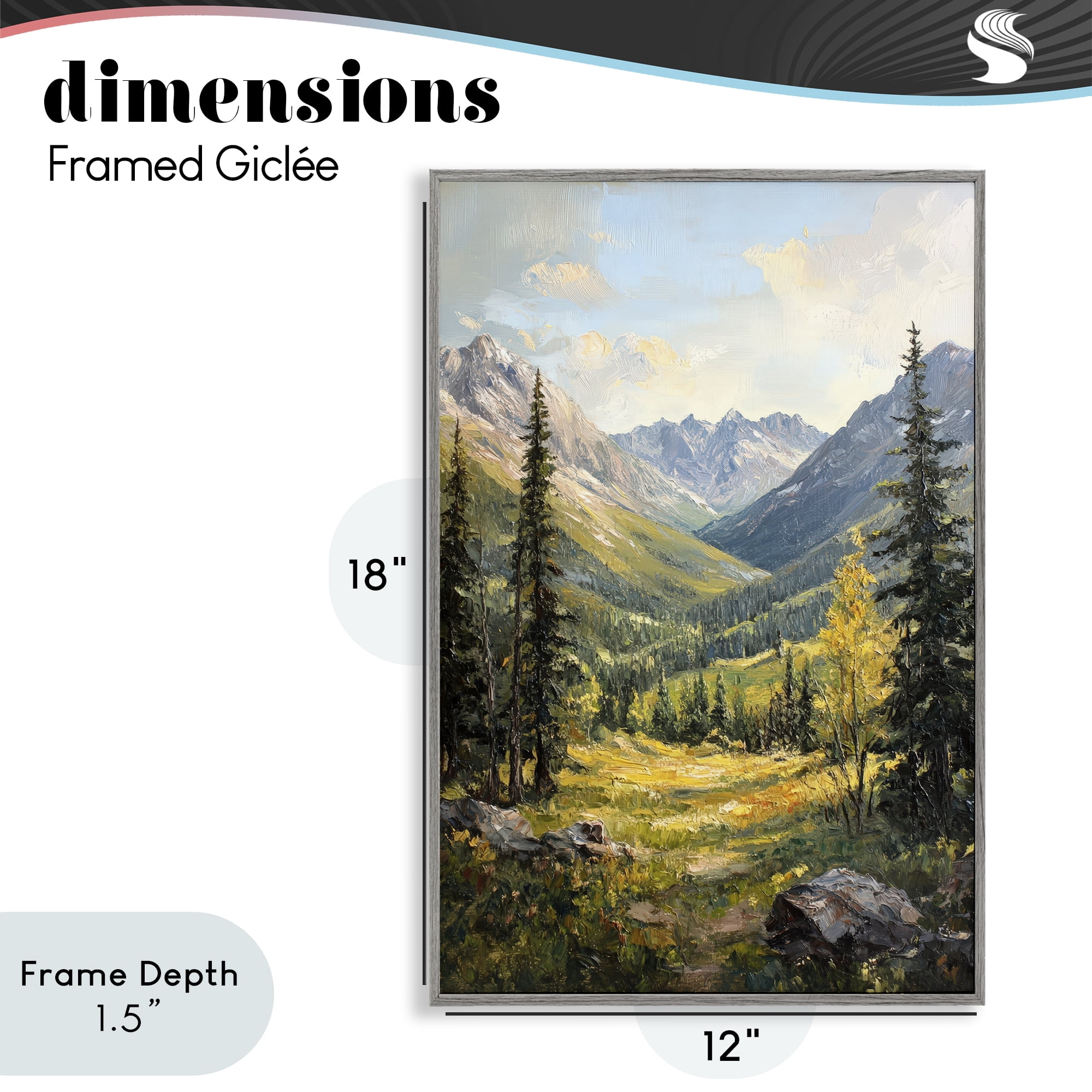 Stupell Industries Mountain Refuge in Golden Valley Gray Framed Giclee Art, design by Petal Prints Design