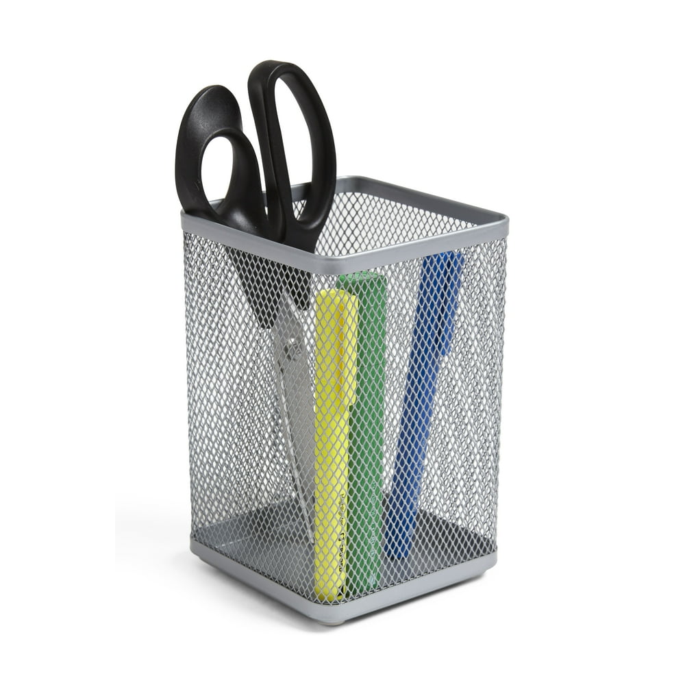 TRU RED Stackable Wire Mesh Jumbo Pencil Holder, Silver TR57574CC