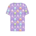 thumbnail image 2 of Blusas de Verano de las Mujeres Casual Gradiente Manga Corta V-Cuello Superior, Ligera Imitación de Tela de Estante para la Primavera Y el Verano Diario Y de Fiesta, 2 of 5