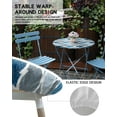 thumbnail image 5 of Fitted Round Tablecloths Table Covers 36-44in,Morocco Geometric Quatrefoil Plaid Waterproof Elastic Edged Table Cloth for Kitchen Dining Holiday Party Tables Decor,Blue and Grey Lattice on Linen, 5 of 6