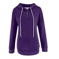 thumbnail image 6 of Patlollav Womens Hooded Tops Solid Color Long-Sleeve Sweatshirt Pullover, 6 of 6