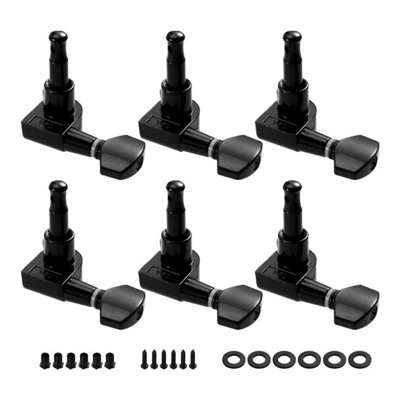 6 Inline Guitar 2 Pin Tuners Tuning Keys Pegs Dual Pin Tuning Machine Heads for ///Guitars,6 X Tuners Tuning Keys Pegs,Black