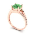 thumbnail image 2 of 1.71 ctw Solitaire with Zirconia Diamond Accents Anniversary Ring for Women | Round Cut Simulated Green Diamond | Hyperallergenic Solid 14K Rose Gold, 2 of 5