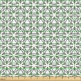 thumbnail image 2 of Ambesonne Floral Fabric by the Yard Upholstery, Linear Blossom Pattern Art, 2 Yards, Olive Green White, 2 of 5