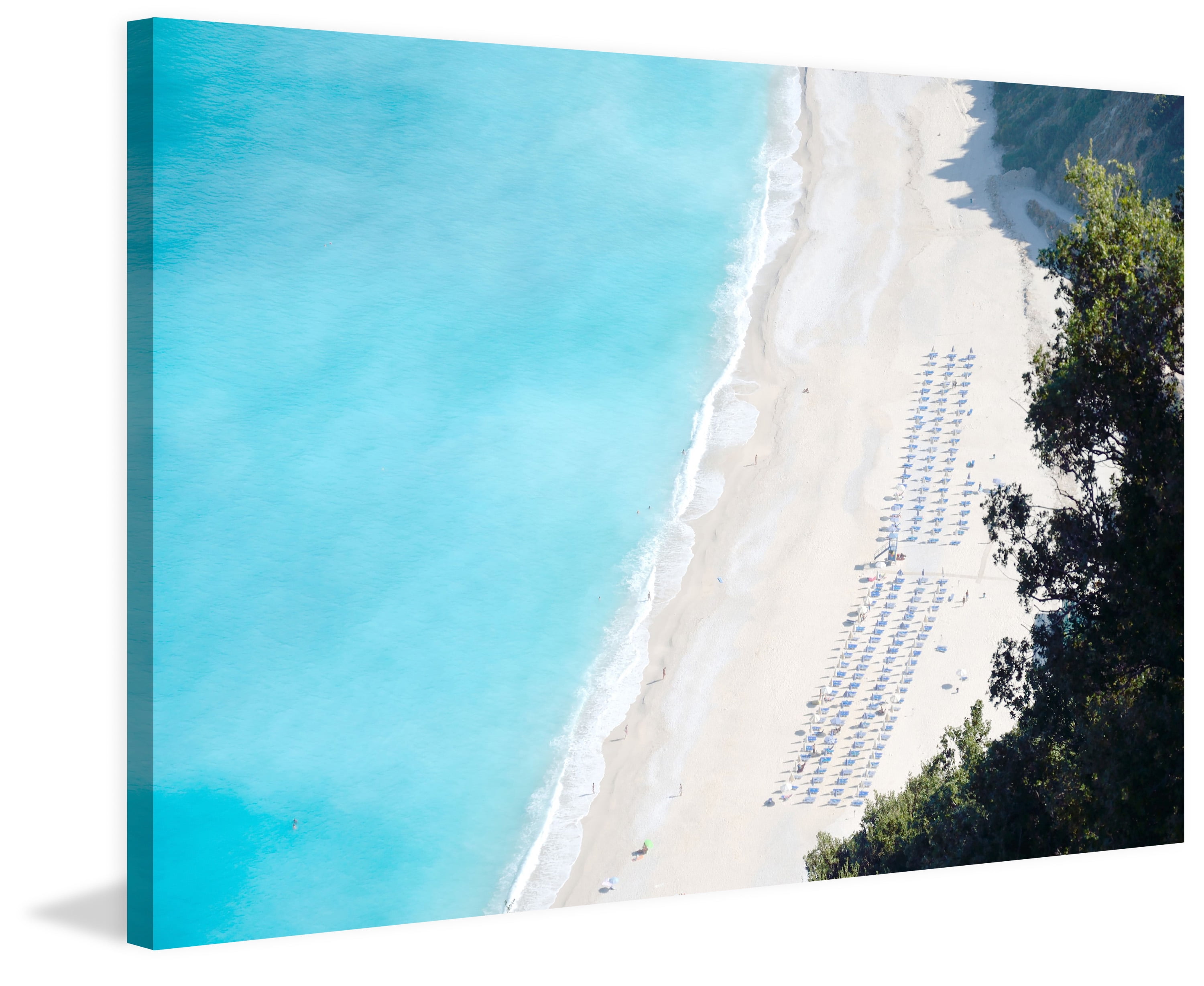 "White Sandy Beach" Painting Print on Wrapped Canvas