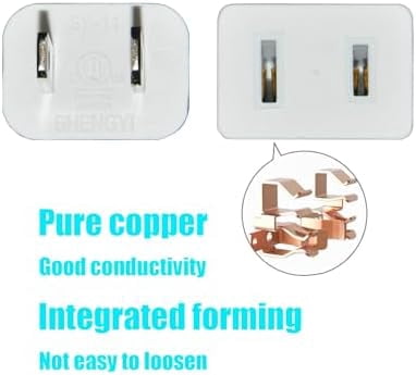 White Extension Cord 15 Feet Long Extension Cord 2 Prong for Indoor/Outdoor Use with Single Plug Ideal for Holiday Lights, Lamps,Household Appliance ETL Listed(1 Pack)