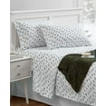 thumbnail image 5 of Sanders Holiday Microfiber 4 pc Twin Sheet Set With Throw Bedding, White, 5 of 5