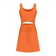 thumbnail image 4 of Brilliant Plus Size Clearance Tennis Dress for Women Workout Dress with Built in Shorts and Bra Cut Out athletic Dresses Orange XL, 4 of 9