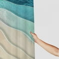 thumbnail image 3 of Awpe Bathroom Shower Curtain Set with Hooks Abstract Sea Waves Blue White Brown Gradient Stripes Ocean Theme Modern Simple Style White, 3 of 7