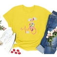 thumbnail image 2 of Hauts d'Été pour Femmes 2023 T-shirt Col Rond Imprimé Lapin Manches Courtes Décontracté Ample Blouse de Pâques, 2 of 4