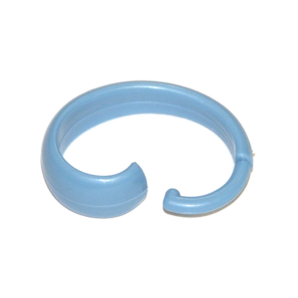 Set of 12 Light Blue Hang Ease "C" Type Plastic Shower Curtain Hooks