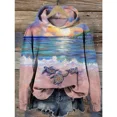 thumbnail image 3 of Sudadera con capucha acogedora con estampado de grulla japonesa y flor de cerezo para mujer, sudaderas con capucha Harajuku, suéter informal de gran tamaño, conjuntos de la vieja escuela, tops, 3 of 5