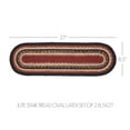 thumbnail image 3 of VHC Brands Jute Stair Tread Latex Set of 2, Jute Entry Living Room Stair Tread, Braided, Farmhouse, Connell Collection, Oval 8.5x27, Country Black, 3 of 5