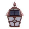 thumbnail image 2 of Paquete de 2 luces de seguridad al aire libre de la lámpara de impermeable del jardín de la luz solar de la pared del LED Macarena Lámparas de pared alimentadas por Solars, 2 of 6