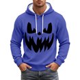 thumbnail image 2 of Halloween Hoodies for Men Long Sleeve Casual Funny Pumpkin Face Graphic Hoodie Waffle Pullover Sweatshirt, 2 of 6