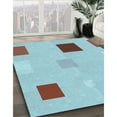 thumbnail image 2 of Ahgly Company Indoor Square Patterned Tron Blue Area Rugs, 7' Square, 2 of 6