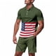 thumbnail image 1 of Eres Más Que una Camisa de Puntuación de Prueba Color Bloqueado Turndown Collar de Bolsillo Y Elástico de la Cintura Shorts Set, Vestido de Verano Casual de Poliéster, 1 of 9