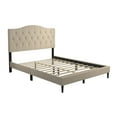 thumbnail image 4 of Home Design Mason Queen Upholstered Platform Bed with Button Tufted, Bed Frame with Curved Headboard for Adult, Beige, Easy Assembly, 4 of 6