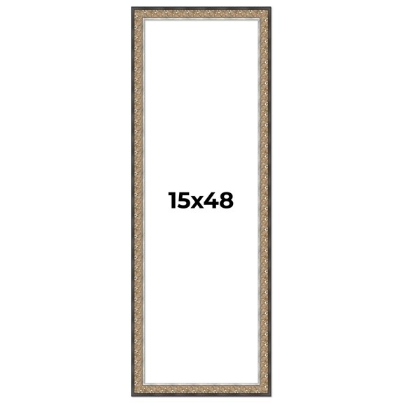 15x48 Frame Silver Real Wood Picture Frame Width 1.75 Inches | Interior Frame Depth 0.5 Inches |