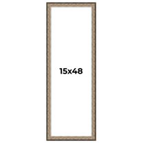 15x48 Frame Silver Real Wood Picture Frame Width 1.75 Inches | Interior Frame Depth 0.5 Inches |