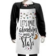 thumbnail image 1 of Saying Kids Apron, Lets Have Adventures Under the Stars Calligraphy with Moon and Stars, Boys Girls Apron Bib with Adjustable Ties for Cooking Baking Painting, Charcoal Grey Multicolor, by Ambesonne, 1 of 2