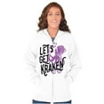 thumbnail image 4 of Lets Get Kraken Nautical Octopus Unisex Fleece Graphic Zip Up Hoodie Brisco Brands 2X, 4 of 5