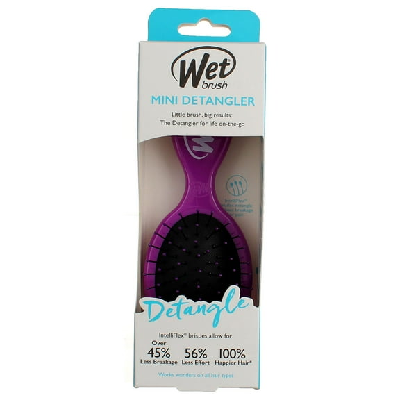The Wet Brush Mini Detangler IntelliFlex Hair Brush, Purple 1 Ea (Pack of 2)