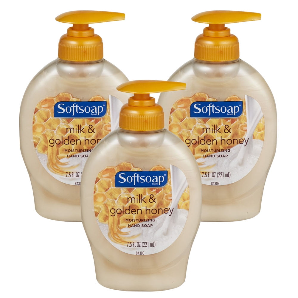 Softsoap Moisturizing Hand Soap Milk & Golden Honey 7.5oz, Pack of 3