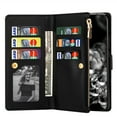 thumbnail image 3 of Wallet Case For iPhone 16 ,Glitter Sparkly Bling Flip Leather Zipper Pocket Magnetic Wallet Case with 9 Card Slot Kickstand Strap Phone Case For iPhone 16, 3 of 15