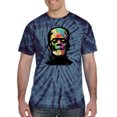 thumbnail image 2 of Wild Bobby, Colorful Technicolor Rainbow Frankenstein Face, Pop Culture, Tie-Dye Tees, Spiral Navy, Large, 2 of 3