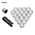 thumbnail image 1 of 20Pcs Car Wheel Nut Caps Auto Hub Screw Cover Thread Design Dust-Proof Bolt Rims Exterior Decoration High Fixation with a Clip 19mm Sliver, 1 of 8