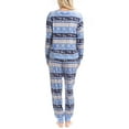 thumbnail image 2 of MUK LUKS Women's 2 Piece Pajama Set, Long Sleeve Shirt and Joggers - Silky Velour Mountain Vibes, Snow Dot, L, 2 of 4