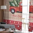 thumbnail image 6 of Red Christmas Truck Sheer Curtains 72 Inches Long, Xmas Tree Snowflake Plaid Wooden Light Filtering Window Curtains for Living Room/Bedroom, Rod Pocket Voile Sheer Curtain Drapes, 52"Wx72"L, 2 Panels, 6 of 9