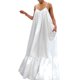 thumbnail image 4 of SAYOO Vestido largo sin mangas para mujer, correa de espagueti, color sólido, con lazo, sin espalda, bolsillos laterales, ajuste holgado, vestido de vacaciones SAYOO  Moda, 4 of 9