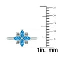 thumbnail image 4 of SZUL Women's 3/4 Carat TW Blue Topaz and Diamond Flower Ring in 10K White Gold, 4 of 6