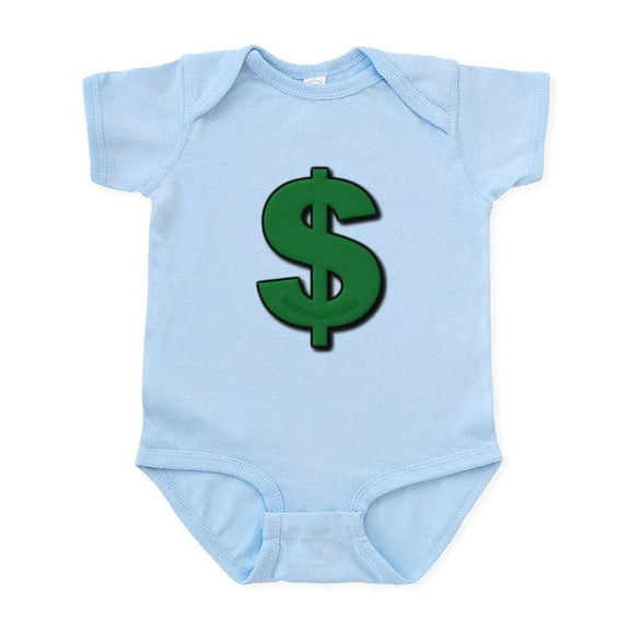 CafePress - Green Dollar Sign Infant Bodysuit - Baby Light Bodysuit, Size Newborn - 24 Months