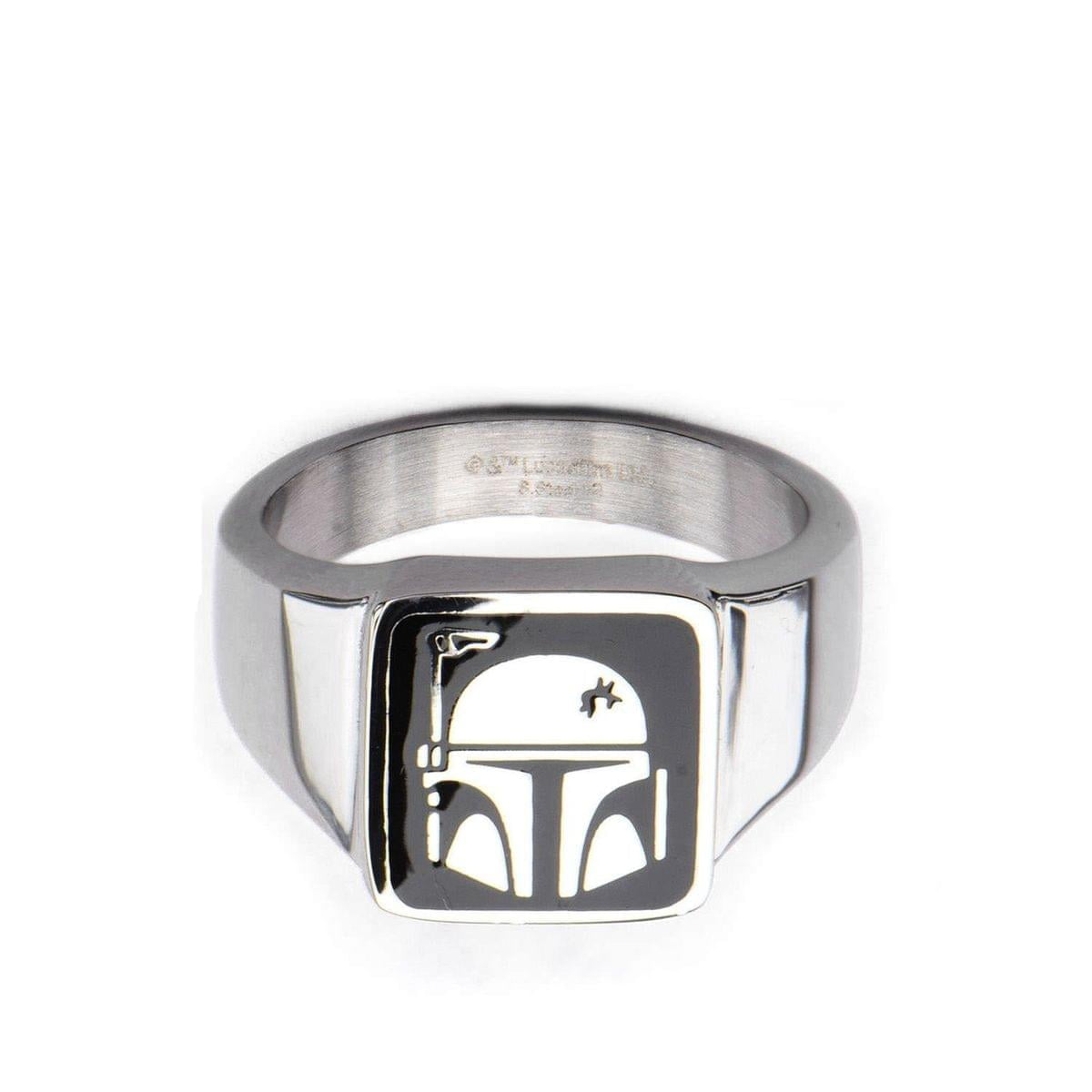 4mm 6mm 8mm 10mm 12mm Boba Fett Helmet Symbol Star Wars Polished Flat Ring Tungsten Carbide Engraved Wedding Band Jewelry