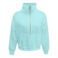 thumbnail image 6 of TAmten Girls Half Zip Sweatshirt Long Sleeve Pullover Crop Tops Kids Lightweight Fashion Winter Clothes(Sky Blue,2-3 Years), 6 of 7