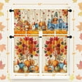 thumbnail image 5 of Hello Autumn Kitchen Window Curtains and Valances Set 36 Inch, Fall Truck Pumpkins Gnomes Maple Tree Short Tier Curtain for Cafe Living Room Bathroom, Vintage 3 Pieces Set Kitchen Decor, 5 of 6