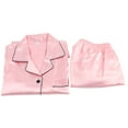 thumbnail image 5 of Long Pajamas Set Emulation Silk Pajamas Long Sleeve Sleepwear Emulation Silk Pajamas Long Sleeve Leisure Wear Pure Pink Breathable Comfortable For Home Sleeping, 5 of 5