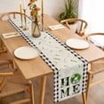 thumbnail image 3 of Rustic Home Table Runner - 60 Inch Long, Kitchen Dining Table Runner Dresser Scarves, Eucalyptus Leaves Floral Beige Buffalo Plaid Farmhouse Decor for Coffee Tables Wedding Party Banquet, 3 of 8
