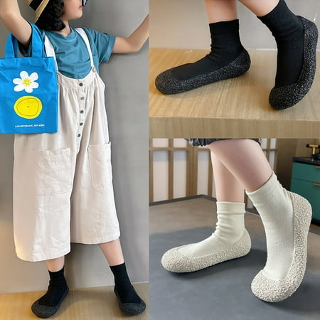 

YIFU 1 Pair Baby Shoes Solid Color Waterproof Sole Elastic Toddlers Barefoot Sock Shoes for Running
