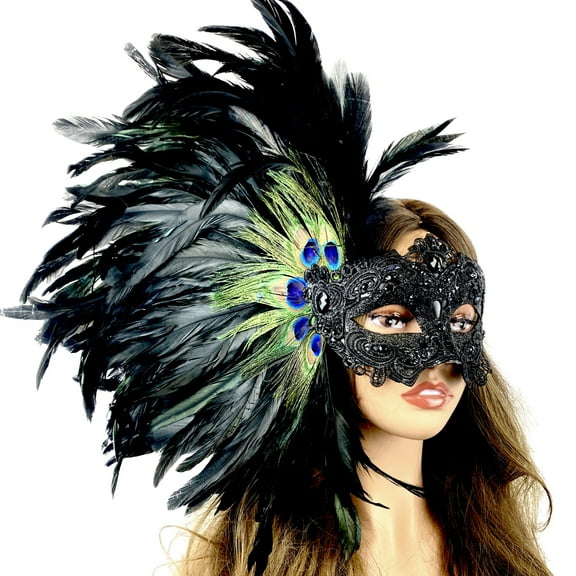 Masquerade Mask Costume Venetian Feather Party Ball Masks For Halloween Mardi Gras Cosplay Wedding