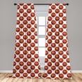 thumbnail image 5 of Ambesonne Basketball Curtains, Happy Emoticon Balls, Pair of 28"x84", Orange Black White, 5 of 5