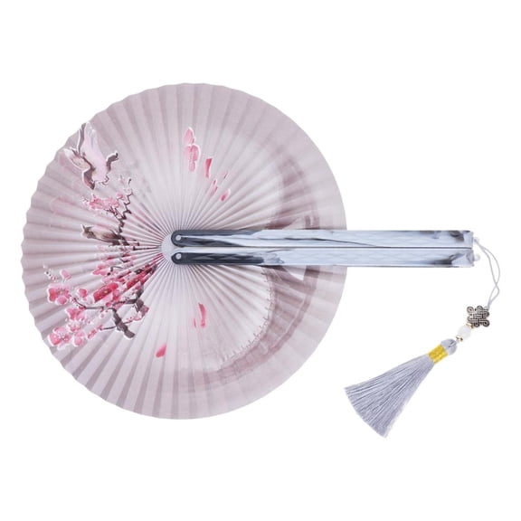 Giaone Vintaged Type Handheld Folding Fan With Pendant Magnetic Folding Paper Fan