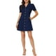 thumbnail image 1 of INSPIRE CHIC Vestido de Mujer de Manga Corta con Botones, Vintage, Cuello Caído, Vestidos de Denim L Azul Oscuro, 1 of 7