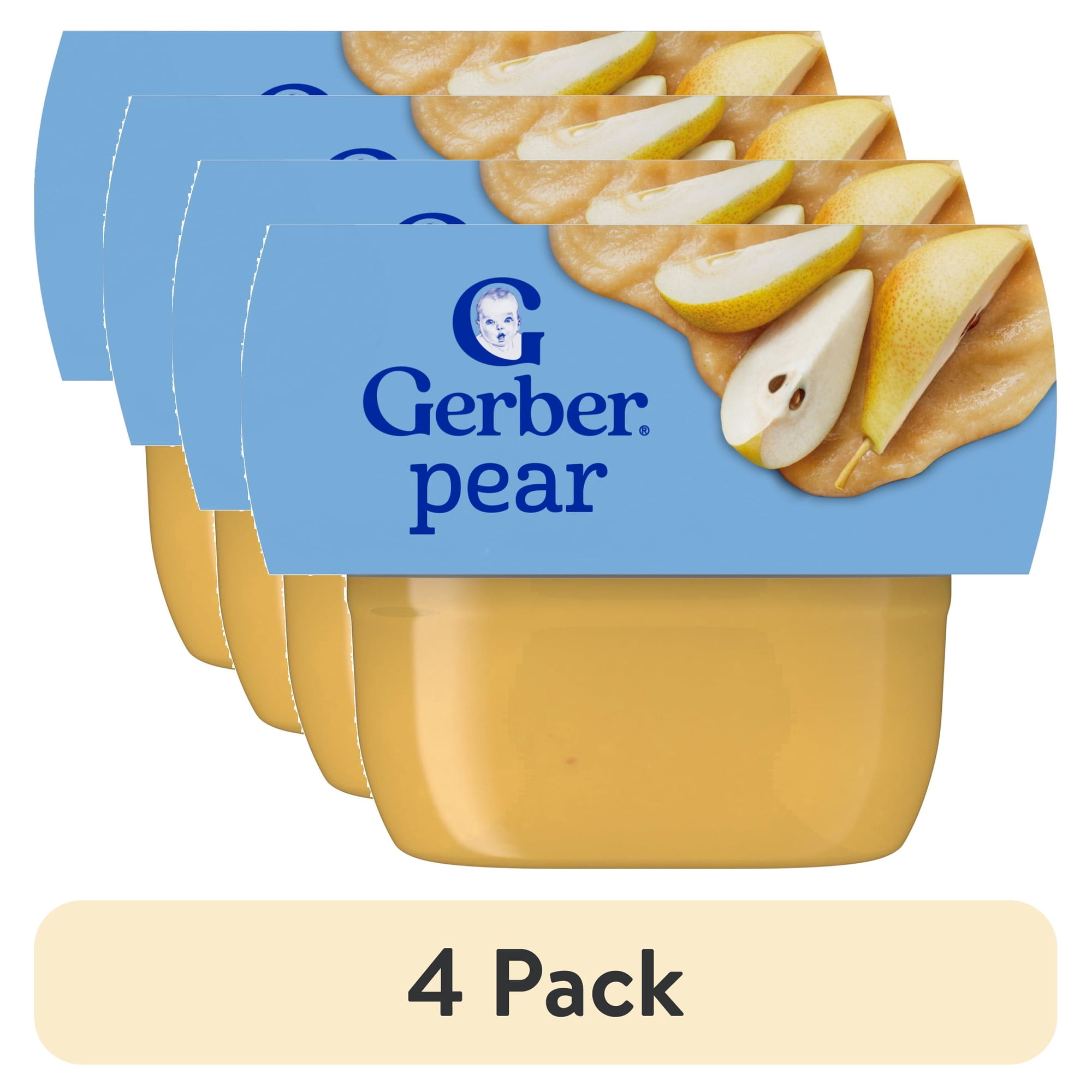 (4 pack) Gerber 1st Foods Baby Food, Pear, 2 oz Tubs (2 Pack)