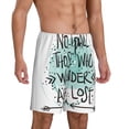 thumbnail image 2 of Wukai Not All Who Wander Are Lost1 Men’s Short Pajama Pants With Pockets Soft Sleep Pj Shorts for Men-4X-Large, 2 of 6