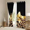 thumbnail image 3 of Homewish Leopard Print Blackout Curtains Set of 2 (52x84 Each) For Teens Boys Girls,Kawaii Bow Window Curtains,Black Brown Curtains and Drapes,Super Cozy Room Decor, 3 of 6
